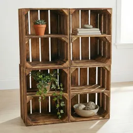 Teramico Holzkiste 40 x 30 x 25 cm 6-tlg. braun
