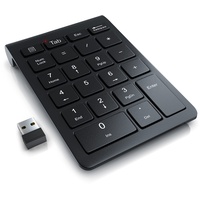 CSL - Numpad kabellos - 2,4 Ghz Funk - Ziffernblock Wireless - Keypad mit 22 Tasten - 10 Multifunktionstasten Multimedia-Keys - Tastatur mit Energiesparmodus - für Laptop Desktop PC und Notebook