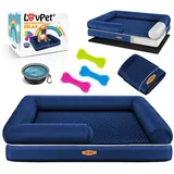 Lovpet Tierbett, Orthopädisches Hundebett Hundekissen Hundekorb Relax blau