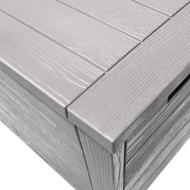 CASARIA Casaria® Gartenbox 280L UV-beständig Griffmulden Verschlussvorrichtung Balkon Terrasse Wohnzimmer Wintergarten Box Kissenbox 116x43cm Holz-Optik Grau
