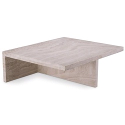 Casa Padrino Luxus Travertin Couchtisch Beige 70 x 60 x H. 23,5 cm - Naturstein Wohnzimmertisch - Wohnzimmer Möbel - Naturstein Möbel - Travertin Möbel - Luxus Möbel - Luxus Einrichtung