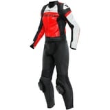 Dainese Mirage 2-Teiler Damen Motorrad Lederkombi, schwarz-weiss-rot, Größe 48