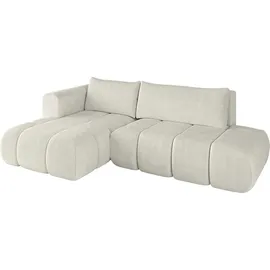 altdecor Ecksofa CLOUD-L Cord 2-Sitzer Creme/Weiß