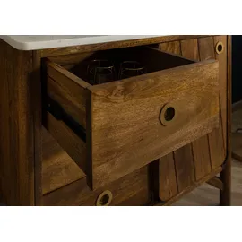 MASSIVMOEBEL24.DE Buffet 80 x 45 x 180 cm Braun Geölt/Weiß