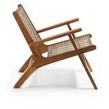 Natur24 Sessel Grignoon massivem Akazienholz und geflochtenem Rattan stuhl