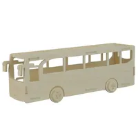 Peter Bausch GmbH & Co. KG PEBARO 851/6 - Holzbausatz Bus, 20 Teile, Holzkonstruktion zum Zusammenstecken