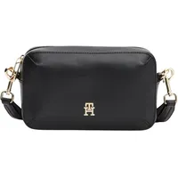 Tommy Hilfiger Damen Crossbody Bag Tasche Chic Flap Crossover Klein, Schwarz (Black), Einheitsgröße