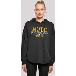Kapuzenpullover F4NT4STIC "ACDC Rock Band PWRUP Portrait Motion", Damen, Gr. L, schwarz, Obermaterial: 100% Baumwolle, casual, oversize, Langarm, Pullover, Print