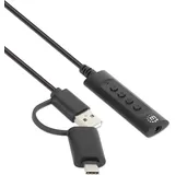 Manhattan 2-in-1 Audioadapterkabel USB-C & USB-A auf Aux / 3,5 mm Klinke