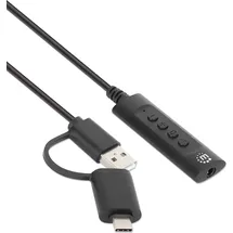 Manhattan 2-in-1 Audioadapterkabel USB-C & USB-A auf Aux / 3,5 mm Klinke