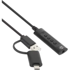 Manhattan 2-in-1 Audioadapterkabel USB-C & USB-A auf Aux / 3,5 mm Klinke