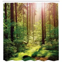 ABAKUHAUS Duschvorhang Sunset Moss Woods 175 x 240 cm