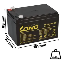 KungLong Elektro-Roller-Scooter Batterie Akku 12V 14AH zyklenfest Long