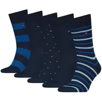 Tommy Hilfiger 5 Paar Herren TH Men Giftbox 5P Gr. 39-46 Business Socken Geschenkbox, Farbe:Navy, Socken & Strümpfe:43-46