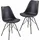 FineBuy Esszimmerstuhl Jonathan Kunstleder schwarz 2er Set