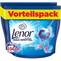 Lenor Laundry Detergent Pods All-in-1, 104 Washes, Universal April Fresh, 3 Time