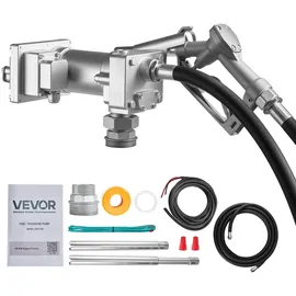 Vevor Kraftstoffpumpe, 12 V DC, 57 L/min, Dieselpumpen-Set aus Gusseisen, mit manueller Absperrdüse, Förderschlauch, Überhitzungsschutz, 1/3 PS, explosionsgeschützt, für Benzin, Diesel & Kerosin