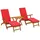 vidaXL Liegestuhl zum Verstellen und Klappen 3 Pcs 3 x 3 x 3 cm Rot
