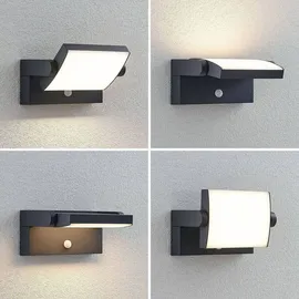 LINDBY Außenwandleuchte Aluminium 20,5 x 10,5 x 10,5 cm 1 x 10,8 W LED schwarz