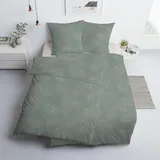 ESTELLA Mako-Satin Bettwäsche 135x200 Luan Mint Uni Waben Rauten 7919-520