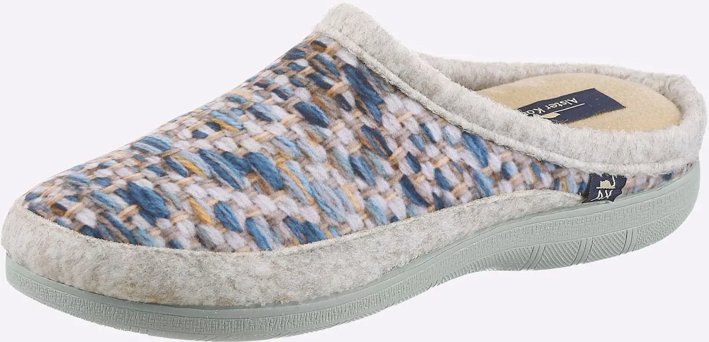 Pantoffel INSPIRATIONEN, Damen, Gr. 42, bunt (taupe, gemustert), Textil, Schuhe