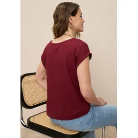 TAMARIS T-Shirt "mit Rundhals und lockerem Schnitt, aus angenehmem Viskose-Jersey", Damen, Gr.