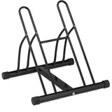 Relaxdays Fahrradständer, Metall Bodenparker für 2 Räder, bis 60mm Reifenbreite, HBT: 57 x 60,5 x 55 cm, Indoor, schwarz