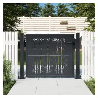 VidaXL Gartentor Anthrazit 105x105 cm Stahl Bambus-Design