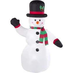 Aufblasbare Weihnachtsdekoration Schneemann mit LED-Beleuchtung weiß 200 cm RUKA