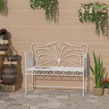 Outsunny Gartenbank 106,5 x 51 x 95,5 cm milchweiß