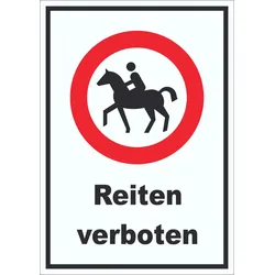 Reiten verboten Aufkleber A6 (105x148mm)