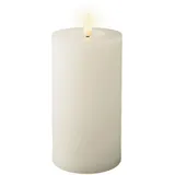 Lumineo LED Kerze mit Timerfunktion 7x15cm Wachs ø 7 cm Höhe 15 cm warmweiß Indoor