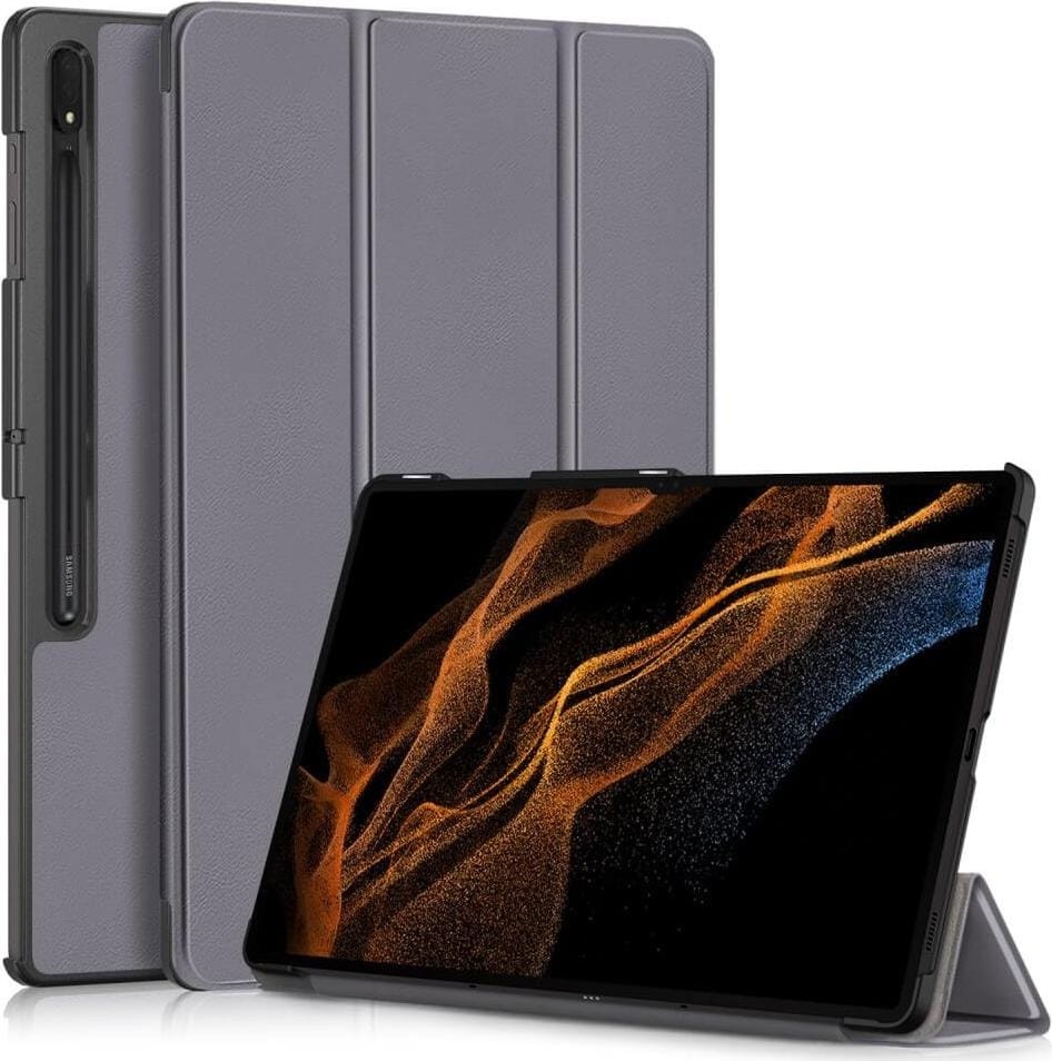 Cover-Discount Galaxy Tab S9 Ultra - Tri-fold Smart Case grau (Galaxy Tab S9 Ultra), Tablet Hülle