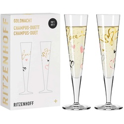 Ritzenhoff Champagnergläser Herzen Goldnacht 205 ml 2er Set
