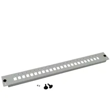 helos LWL 19" Breakoutbox Frontplatte 24-fach unbestückt grau