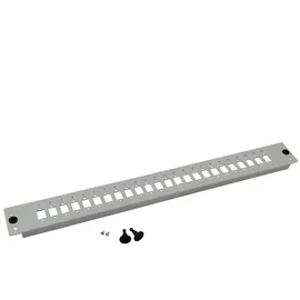 helos LWL 19" Breakoutbox Frontplatte 24-fach unbestückt grau