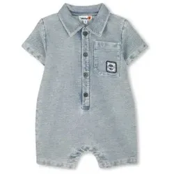 Timberland für Jungen. T60400 Kurzer Jeans-Overall in Blau (3meses= 60cm), Lässig, Baumwolle, Denim, Kurzarm, Kinderbekleidung