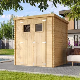 TIMBELA Gartenhaus Holz M309 2,04 x 2,04 m Natur