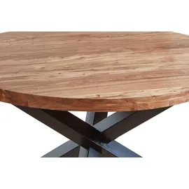 Sam Esszimmertisch rund 140 cm Akazienholz Natur Schwarz RUNA