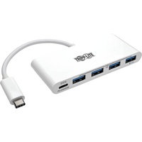 Eaton Power Quality Eaton 4-Port USB-C Hub with Power Delivery USB-C to 4x USB-A Ports USB 3.0 White (USB A), Dockingstation + USB Hub, Weiss