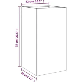 vidaXL Pflanzkübel 42 x 38 x 75 cm Schwarz
