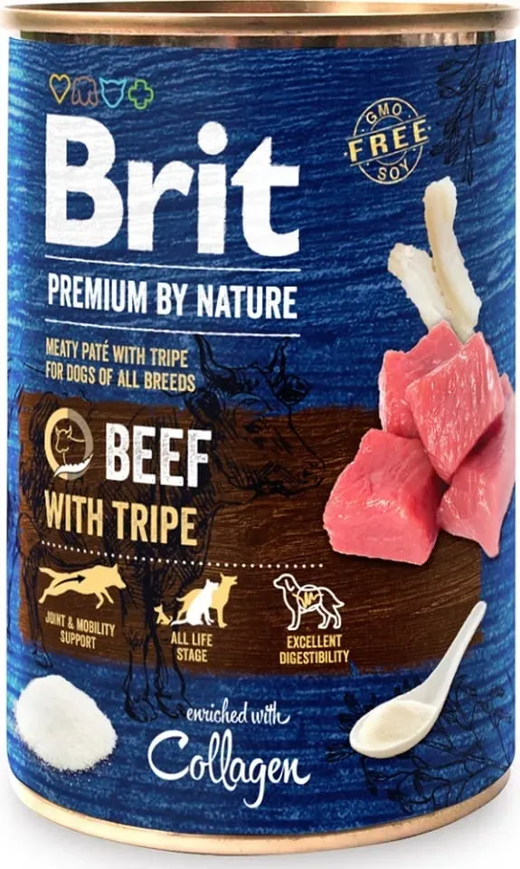 BRIT Premium by Nature Beef and tripes 400 g Rindfleisch und Innereien natürliches Hundefutter