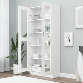 vidaXL Vitrinenschrank 82,5 x 30,5 x 185,5 cm Weiß