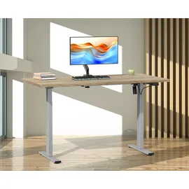 VCM Schreibtisch Lona Sonoma-Eiche / Silber