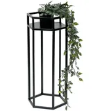 DanDiBo Ambiente DanDiBo Blumenhocker Metall Schwarz 6eck 50 cm Blumenständer Blumensäule 96453 s Pflanzenhocker Modern Pflanzenständer