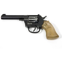 Spielzeugpistole "Cowboy", schwarz/braun/silber