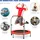 Costway φ101cm Mini Trampolin, faltbar, Kindertrampolin mit Haltegriff, - rot