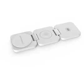 CubeNest 3in1 Faltbares Magnetisches Kabelloses Ladegerät E310, Compatible for MagSafe | Kompatibel Für iPhone 12/13/14/15/16, Apple Watch - Weiß