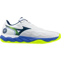 Mizuno Wave Enforce Court AC Tennisschuhe 20 - white/dazzling blue/lightning yellow 47