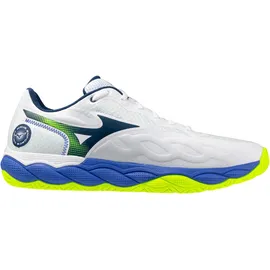 Mizuno Wave Enforce Court AC Tennisschuhe 20 - white/dazzling blue/lightning yellow 47